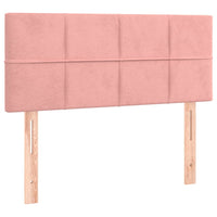 Letto a Molle con Materasso e LED-Struttura Letto con Materasso Rosa 90x190 cm in Velluto 217162