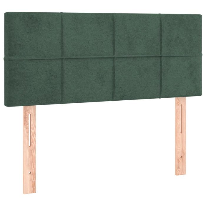 Letto a Molle con Materasso e LED Verde Scuro 120x200cm Velluto 3134396