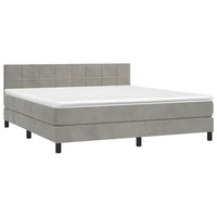Letto a Molle Materasso e LED Grigio Chiaro 160x200 cm Velluto cod mxl 36596