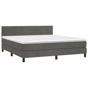 Letto a Molle con Materasso e LED Grigio Scuro 160x200 cm cod mxl 37955