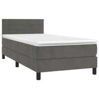 Letto a Molle con Materasso e LED-Struttura Letto con Materasso Grigio Scuro 100x200 cm 583706