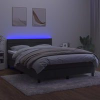 Letto a Molle con Materasso e LED Grigio Scuro 140x200 cm 3134466