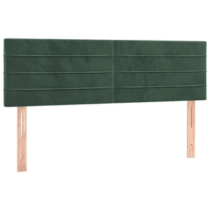 Letto a Molle con Materasso e LED Verde Scuro 140x200cm Velluto 3134468