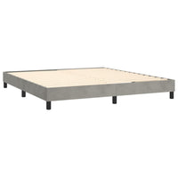 Letto a Molle Materasso e LED Grigio Chiaro 160x200 cm Velluto 3134471