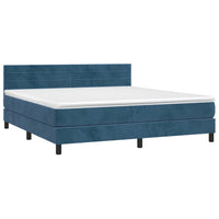 Letto a Molle con Materasso e LED Blu Scuro 180x200 cm 3134481