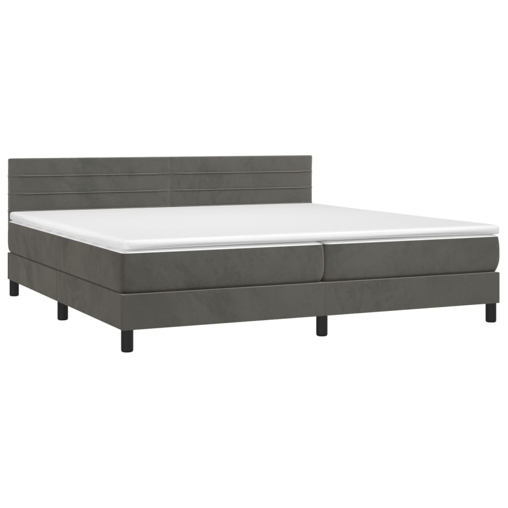 Letto a Molle con Materasso e LED Grigio Scuro 200x200 cm cod mxl 37551