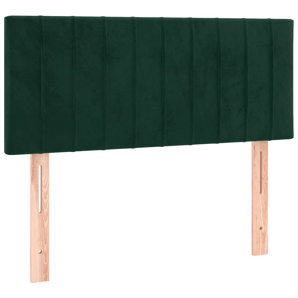 Letto a Molle con Materasso e LED Verde Scuro 90x190 cm Velluto 3134498