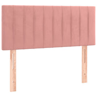 Letto a Molle con Materasso e LED-Struttura Letto con Materasso Rosa 90x190 cm in Velluto 755919