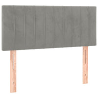 Letto a Molle con Materasso e LED-Struttura Letto con Materasso Grigio Chiaro 90x200 cm Velluto 797581