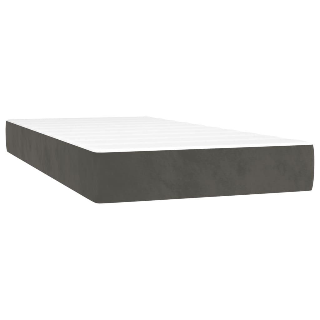 Letto a Molle con Materasso e LED-Struttura Letto con Materasso Grigio Scuro 100x200 cm 744081
