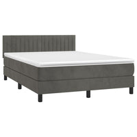 Letto a Molle con Materasso e LED Grigio Scuro 140x200 cmcod mxl 98928