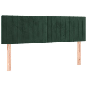 Letto a Molle con Materasso e LED Verde Scuro 140x200cm Velluto 3134528