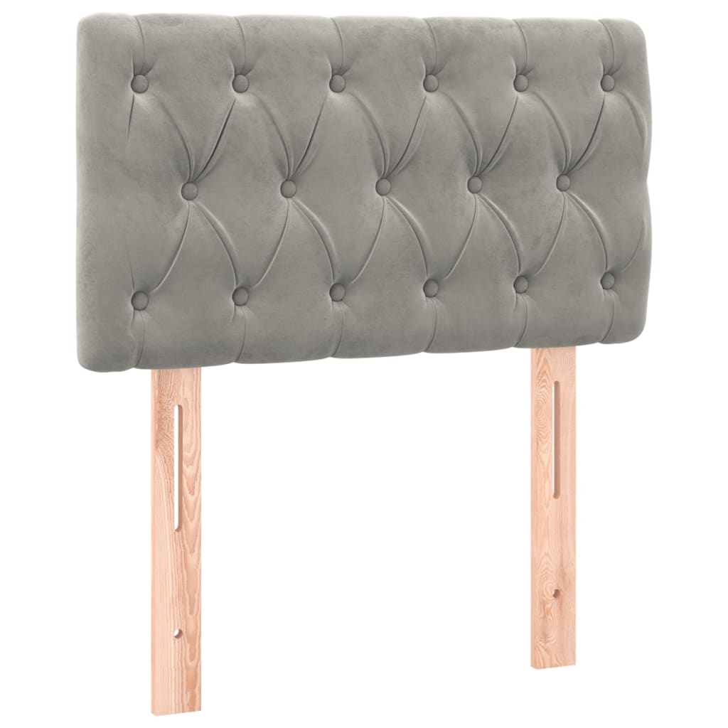 Letto a Molle Materasso e LED Grigio Chiaro 80x200 cm Velluto 3134549