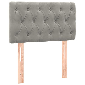 Letto a Molle Materasso e LED Grigio Chiaro 80x200 cm Velluto 3134549