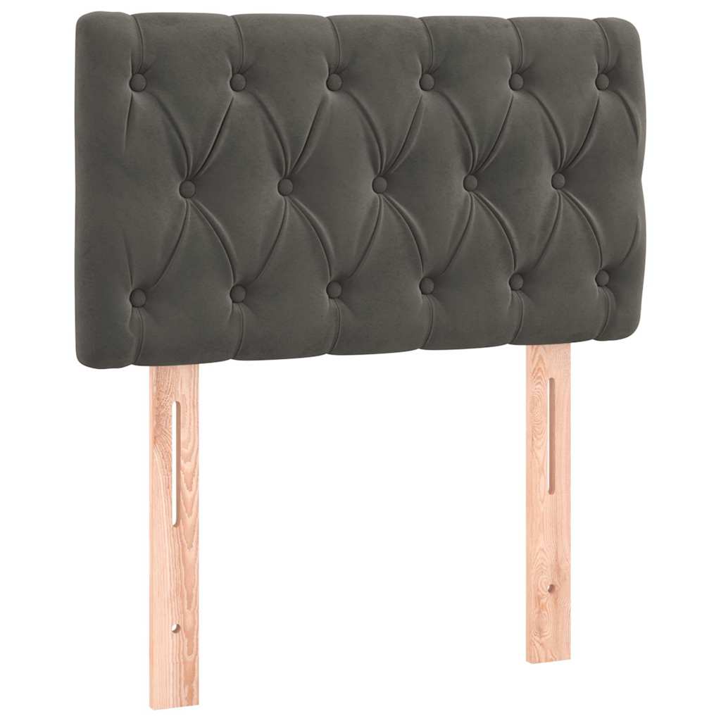 Letto a Molle con Materasso e LED Grigio Scuro 80x200cm Velluto 3134550