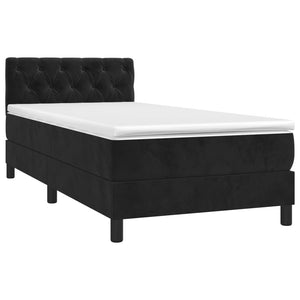 Letto a Molle con Materasso e LED-Struttura Letto con Materasso Nero 80x200 cm in Velluto 224890
