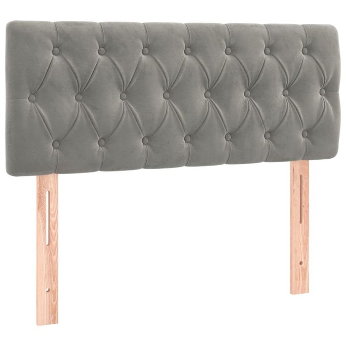 Letto a Molle Materasso e LED Grigio Chiaro 90x190 cm Velluto