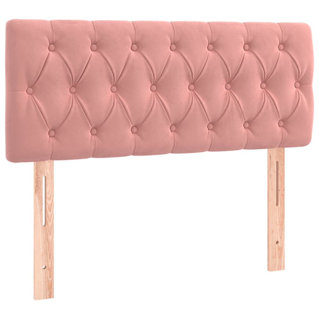 Letto a Molle con Materasso e LED Rosa 90x200 cm in Velluto 3134566