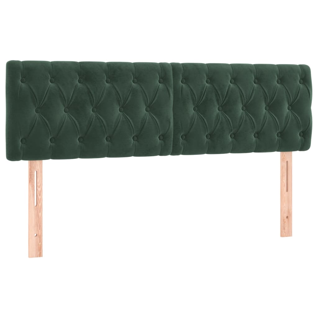 Letto a Molle con Materasso e LED Verde Scuro 140x190cm Velluto 3134582