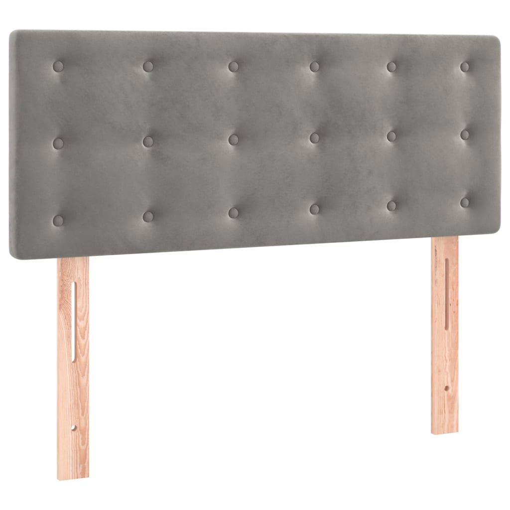 Letto a Molle con Materasso e LED-Struttura Letto con Materasso Grigio Chiaro 80x200 cm Velluto 431633