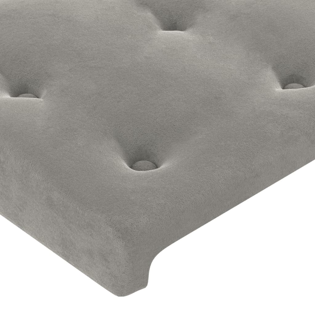 Letto a Molle con Materasso e LED-Struttura Letto con Materasso Grigio Chiaro 80x200 cm Velluto 431633