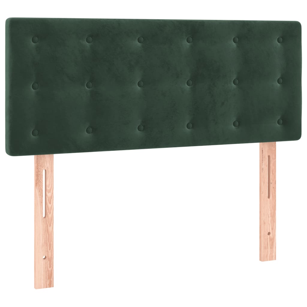 Letto a Molle con Materasso e LED-Struttura Letto con Materasso Verde Scuro 80x200cm Velluto 280645