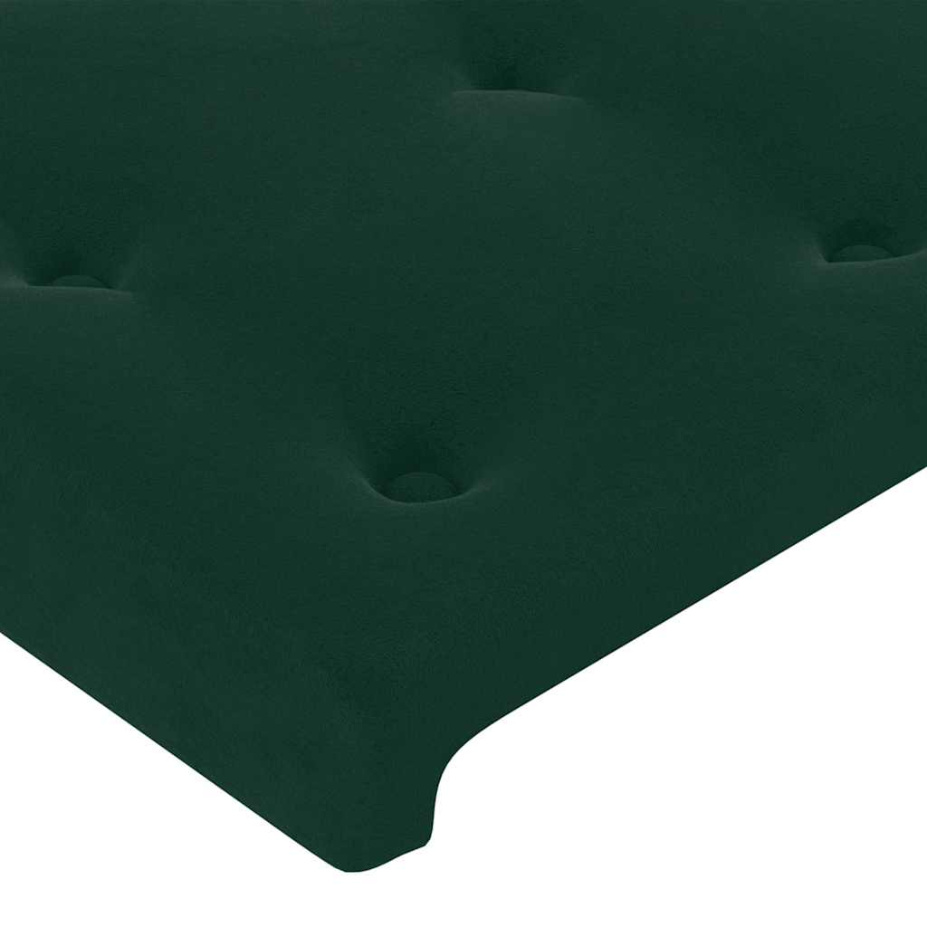 Letto a Molle con Materasso e LED Verde Scuro 80x200cm Velluto 3134612