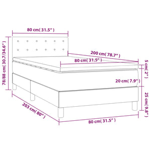 Letto a Molle con Materasso e LED-Struttura Letto con Materasso Rosa 80x200 cm in Velluto 851002