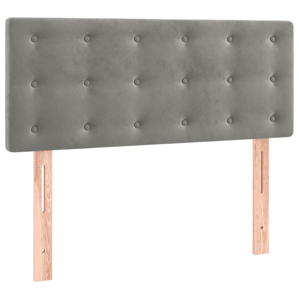 Letto a Molle Materasso e LED Grigio Chiaro 90x190 cm Velluto 3134615