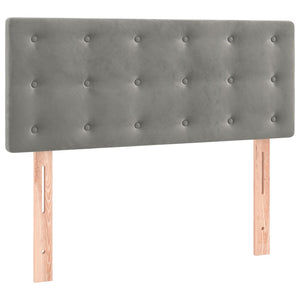 Letto a Molle Materasso e LED Grigio Chiaro 90x190 cm Velluto 3134615