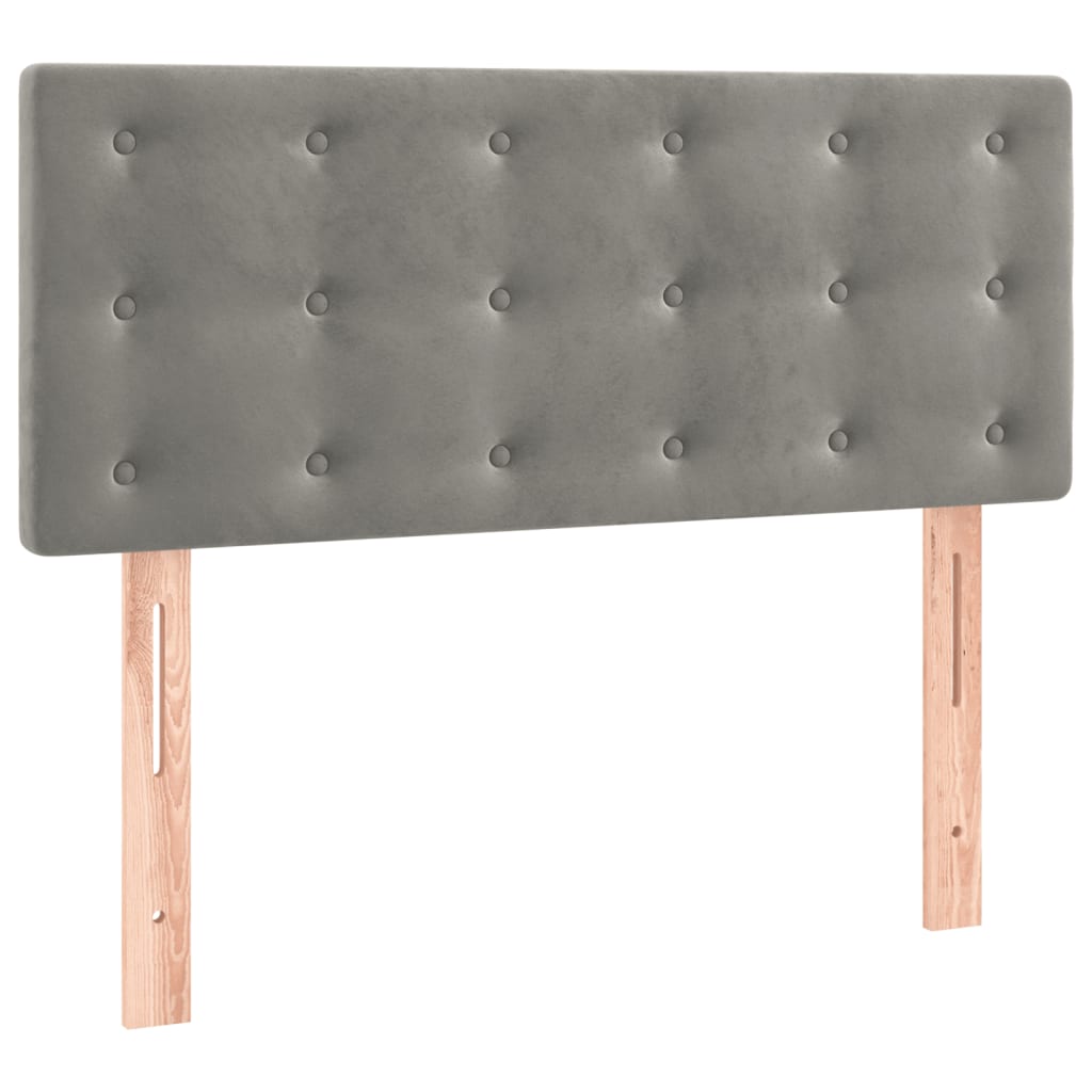 Letto a Molle con Materasso e LED-Struttura Letto con Materasso Grigio Chiaro 90x200 cm Velluto 153457