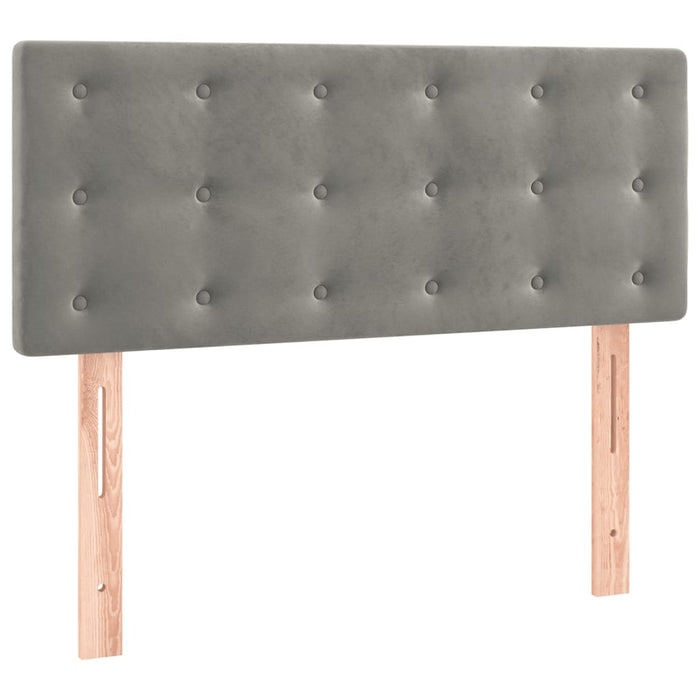 Letto a Molle Materasso e LED Grigio Chiaro 90x200 cm Velluto cod mxl 59398