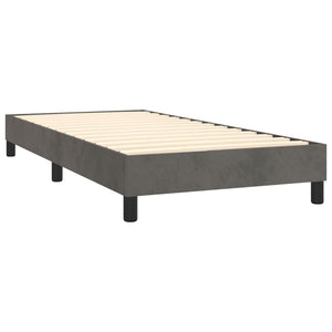 Letto a Molle con Materasso e LED-Struttura Letto con Materasso Grigio Scuro 90x200cm Velluto 584401
