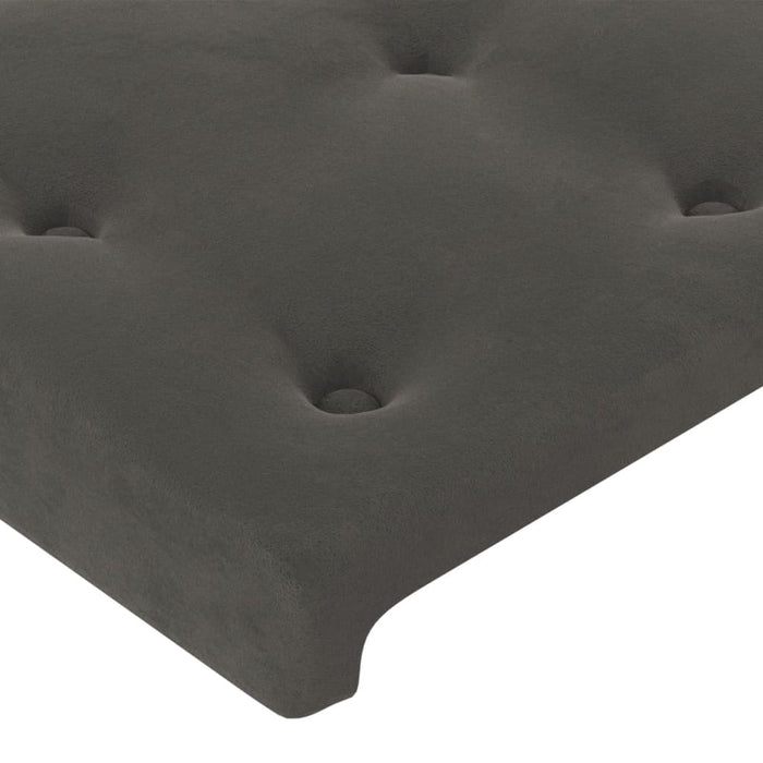 Letto a Molle con Materasso e LED-Struttura Letto con Materasso Grigio Scuro 90x200cm Velluto 584401
