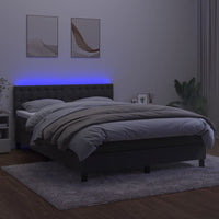 Letto a Molle con Materasso e LED Grigio Scuro 140x190 cm 3134640