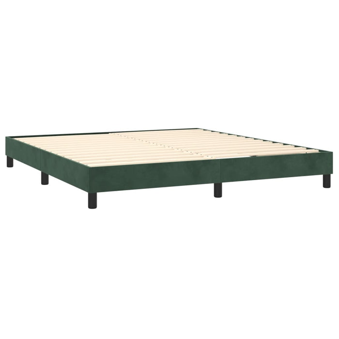 Letto a Molle con Materasso e LED Verde Scuro 160x200cm Velluto cod mxl 67727