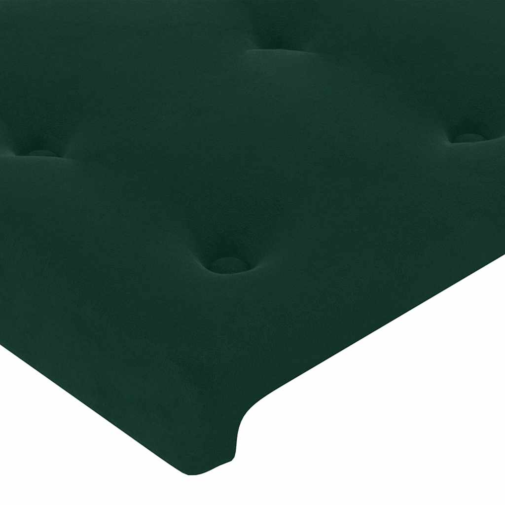 Letto a Molle con Materasso e LED Verde Scuro 200x200cm Velluto 3134666