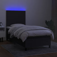 Letto a Molle con Materasso e LED Nero 90x190 cm in Tessuto 3134679