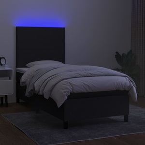 Letto a Molle con Materasso e LED Nero 90x190 cm in Tessuto 3134679