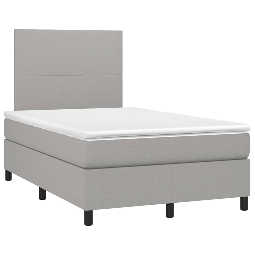 Letto a Molle Materasso e LED Grigio Chiaro 120x200 cm Tessuto 3134701