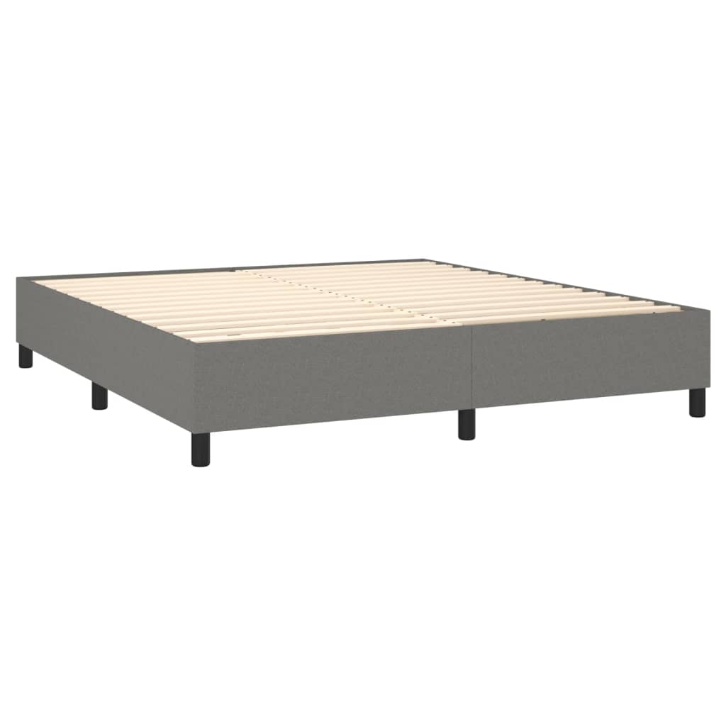 Letto a Molle Materasso e LED Grigio Scuro 160x200cm in Tessuto cod mxl 36739