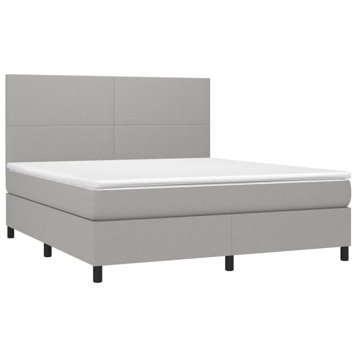 Letto a Molle Materasso e LED Grigio Chiaro 180x200 cm Tessutocod mxl 98957