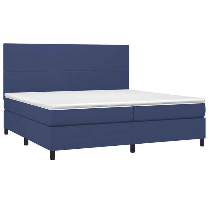 Letto a Molle Materasso e LED Blu 200x200cm in Tessuto 3134747