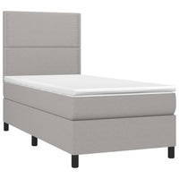 Letto a Molle Materasso e LED Grigio Chiaro 90x200 cm Tessuto cod mxl 61130