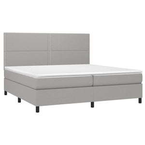 Letto a Molle Materasso e LED Grigio Chiaro 200x200 cm Tessuto 3134821