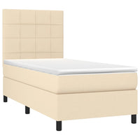 Letto a Molle con Materasso e LED Crema 80x200 cm in Tessuto 3134834