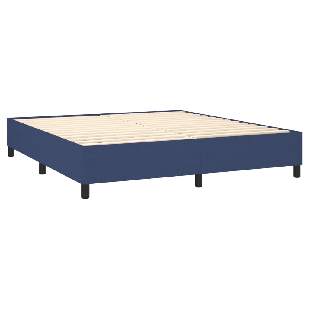 Letto a Molle con Materasso e LED Blu 160x200 cm in Tessuto cod mxl 34765