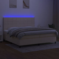 Letto a Molle Materasso e LED bianco 200x200cm in Tessuto cod mxl 63087