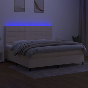 Letto a Molle Materasso e LED bianco 200x200cm in Tessuto cod mxl 63087
