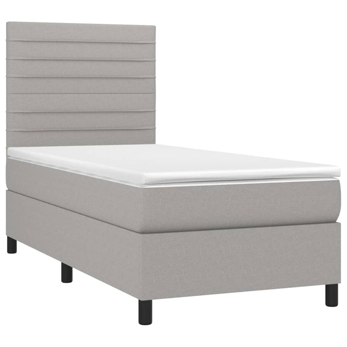 Letto a Molle Materasso e LED Grigio Chiaro 80x200 cm Tessuto 3134909